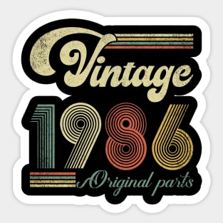 Retro Vintage 1986 38th Birthday Gift Men Women 38 Years Old Sticker